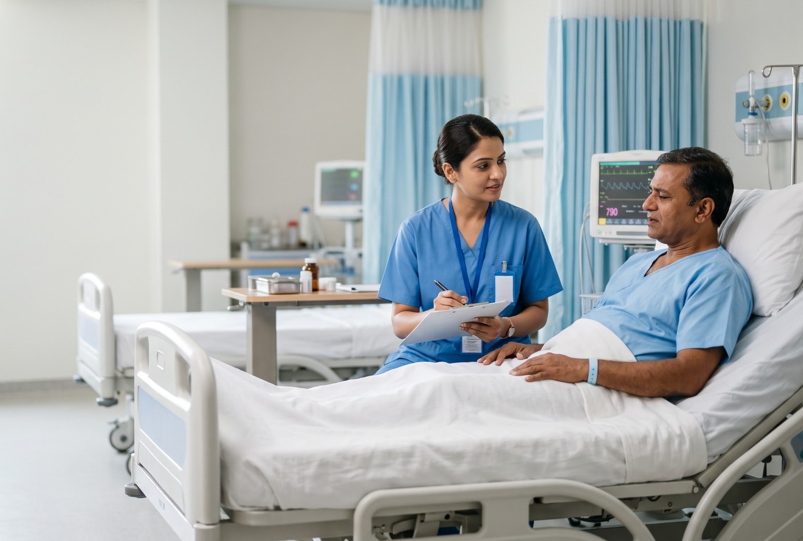 Family caregiver comforting an elderly relative managing pain at home