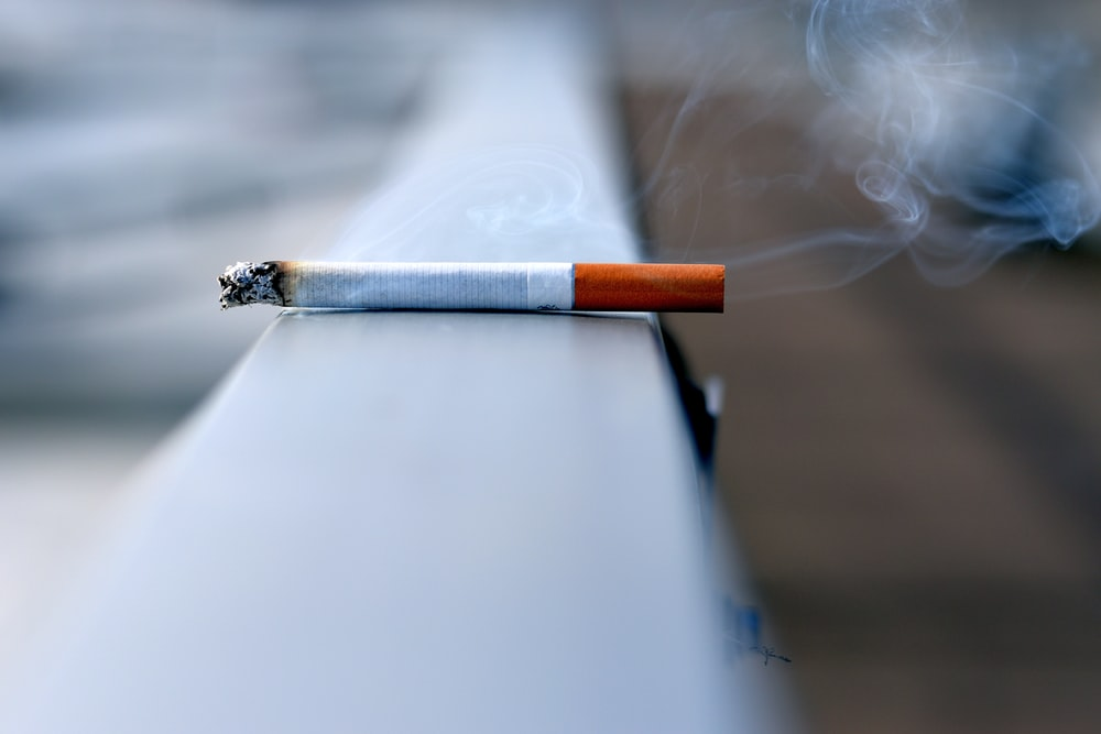 A lit cigarette